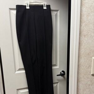 LOFT Classic Black High-Waist Dress Pants Pointe pants, front seamed.